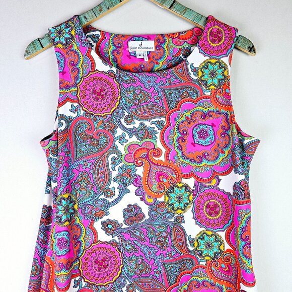 Jude Connally Beth Captiva Paisley Shift Dress, Made in the USA, NWOT, Sz L - Picture 4 of 10